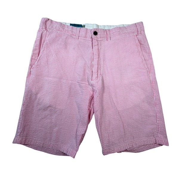 Castaway Nantucket Island Other - Castaway Nantucket Island Mens 34 Pink White Seersucker Striped Chino Shorts